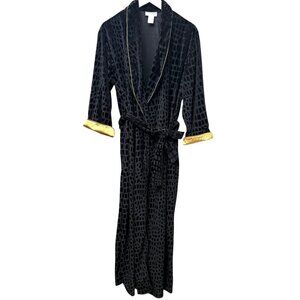 NATORI Black Velvet Robe Size Small Womens Vintage Luxury Loungewear